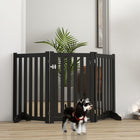 PawHut - Barrière pour chien 3 panneaux pliable avec pieds pour taille moyenne et inférieure - noir-Il possède trois panneaux fixés ensemble avec des charnières 