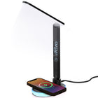 ShoppingAll - Lampe de bureau multifonctionnelle à LED avec base RVB, chargeur sans fil et chargement USB - Noir-Polyvalence Fonctionnelle : Cette Lampe De Bureau À LED Combine Éclairage, Recharge Sans Fil Et Port USB Dans Un Design Élégant.