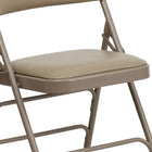 Flash Furniture – Chaise pliante HERCULES en métal à 3 barreaux et à 2 pivots, siège en vinyle beige (HAMC309AVBGE)-Deux charnières