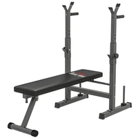 Soozier - Banc de musculation réglable, gris-Base en acier en forme de H plus stable et banc d'entraînement extra-épais pour former une structure stable