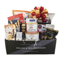 Dolce & Gourmando - Panier Cadeau Grand Gourmet-Le contenu comprend des produits sucrés et salés