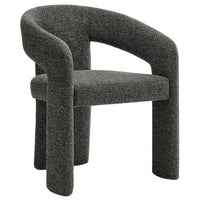 Modway - Oslo Tonneau Tissu tapis Chaise d’accent pour salle à manger - Anthracite-Chaise de salle à manger, à dossier ouvert en tonneau