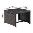 Manhattan Comfort - Ensemble de 3 : canapé 2 places et fauteuil lounge de patio moderne Menton avec table basse - marron et gris-Coussins amovibles avec fermeture éclair Fabriqués en tissu imperméable de haute qualité Tissu lavable