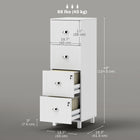 HOMCOM - Armoire de classement latérale à 4 tiroirs pour dossiers lettre/A4 avec serrure - blanc-Le design anti-basculement améliore la sécurité et la stabilité 
