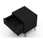 Manhattan Comfort - Rockefeller commode et table de chevet style milieu du siècle moderne - noir - ensemble de 2-10