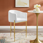 Modway - Savour Touffe Performance Velvet Tabouret de bar - Blanc-Velours de performance résistant aux taches