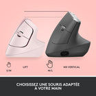 Logitech - Lift Souris Ergonomique Verticale - Rose-10