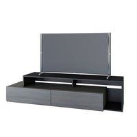 Nexera - Meuble audio-vidéo Damask, 72 po, Gris écorce et noir-Le meuble audio-vidéo de 72 pouces Damask est parfait pour votre grand écran de télévision et ajoutera un style haut de gamme et moderne à votre salon
