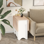 HOMCOM - Table à manger pliante à abattant avec étagère de rangement pour 4-6 personnes - chêne-Étagère inférieure pour un rangement pratique