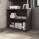 Bush Business Furniture - Petite bibliothèque hybride à 2 étagères, gris tempête (HY3036SG-Z)-Une étagère est fixe pour plus de stabilité tandis que l'autre peut être ajustée pour accueillir des articles de différentes tailles