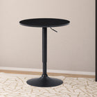 CorLiving - Table de salle à manger à piédestal réglable - Ronde - Noir-Plateau rond élégant qui tourne pour plus de commodité