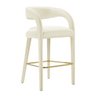 Modway - Pinnacle Performance Velvet Tabouret de bar - Or ivoire - Ensemble de 2-Ensemble de tabouret de bar moderne
