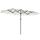Outsunny - Parasol de terrasse double face - blanc crème-Convient aux jardins, patios et autres espaces extérieurs