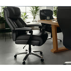 Flash Furniture-Fauteuil de bureau de luxe pivotant Big & Tall série Hercules, capacité de 500 lb, cuir noir, GO2223BK-Siège et dossier profilés