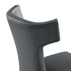 Modway - Curve Cuir végane Chaise à manger - Gris-8
