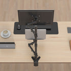 SHOPPINGALL Support extra haut pour ordinateur portable et moniteur double avec poteau de 31,5 pouces pour ordinateur portable jusqu'à 17" Moniteurs jusqu'à 32" - SA-LH07L-Noir-8