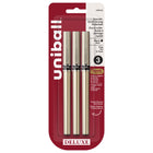 uni-ball – Stylos à bille roulante Deluxe – 0,7 mm – noir – paquet de 3  -Stylos à bille roulante