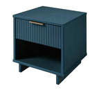 Manhattan Comfort - Table de nuit moderne Granville 18,11" à 1 tiroir - Bleu Minuit - Lot de 2-Base de balai moderne ouverte avec pieds latéraux ajoutant un design de mode sans couture et de la durabilité
