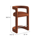 Modway - Winslow Performance Velvet Tabouret de comptoir - Rouille-Tissu de velours Performance