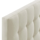 Modway - Lily Tissu rembourré Tête de lit Queen, Ivoire-Distance au poteau Queen Wood - 58,26 pouces