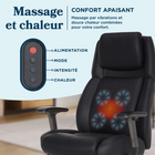 La-Z-Boy - Fauteuil de direction de massage Channing - noir-Accoudoirs réglables avec manchettes dynamiques pivotantes aux mouvements avant-arrière et latéraux