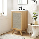 Modway - Soma 18" Vanette de salle de bain - Oak White-Poignée de porte en métal