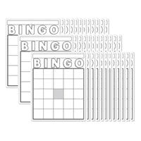 Cartes de bingo vierges Hygloss, blanches, 7-1/2" x 8-3/4", paquet de 36 -Les cartes de bingo sont la ressource parfaite pour renforcer les leçons scolaires ou enseigner la reconnaissance des nombres.
