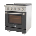 Kucht - 30 po Série KFX-X Cuisinière Pro Style au gaz propane - Acier inoxydable/Gris ciment-Grilles en fonte robustes pour déplacer les ustensiles sans les soulever