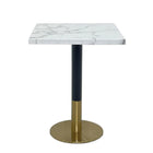 Plata Import - Table de salle à manger carrée Silver Import Ruby - Faux marbre-Table à manger (24″Ø)