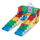 Magna-Tiles - Ensemble de construction magnétique Circuits de course ferroviaire 33 pièces -Sécurité garantie: Toutes les pièces MAGNA-TILES sont conçues pour résister à d’innombrables heures de jeu. Notre grille exclusive empêche la fissuration, tandis que les rivets de fixation maintiennent les aimants en sécurité