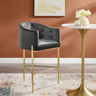 Modway - Savour Touffe Performance Velvet Tabouret de bar - Charbon de bois-Velours de performance résistant aux taches