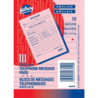 Staples® - Blocs de messages téléphoniques, 3-1/2 po x 5 po, 50 feuilles, anglais, paq./10-La manière rapide et facile de tenir compte de vos messages