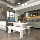 Manhattan Comfort - Ensemble de salle à manger Coney 135 cm style mid-century moderne - Blanc - Lot de 3-Comprend 1 table et 2 bancs Capacité des bancs : espace pour 2 personnes chacun