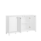 Prepac - Table console à portes 4 panneaux Yaletown 60 po avec rangement, buffet avec étagères - Blanc-9