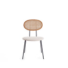 Manhattan Comfort - Lot de 4 chaises de salle à manger Jardin 19,09 po style industriel chic, rembourrées, coloris Nature et Avoine-Hauteur d’assise : 44,5 cm avec une capacité de poids de 125 kg