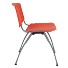 Flash Furniture - Chaise empilable de la série HERCULES, en plastique orange pour supporter jusqu'à 880 lb. avec cadre en titane-S'empile jusqu'à 25 chaises de hauteur
