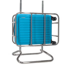 American Tourister - 19 po Rejoy Valise de Cabine Spinner - bleu azur-Les sangles croisées élastiques aident à fixer le contenu