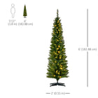 HOMCOM - Arbre de Noël Artificiel Pré-illuminé 6 Pieds Lumières LED Blanc Chaud - Vert-Les branches articulées rendent le démontage et le stockage rapides et faciles 