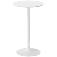 HOMCOM - Table de bar ronde haute 40 po - blanc-Design moderne avec des lignes épurées et un plateau lisse 