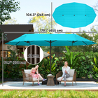 Outsunny - Parasol de patio avec manivelle de levage - 15 pi - bleu clair-Toile en polyester sélectionné pour vous protéger des éléments nocifs