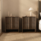 Manhattan Comfort - Table de nuit contemporaine Novara 22" à 2 tiroirs - Noyer Jacobean-9