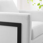 Modway - Posse Tissu rembourré Chaise d’accent - Noir Blanc-Tissu durable