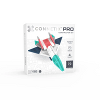 Connetix - PRO Ensemble Constructeur, Contenant 70 Pièces-Ensemble de 70 pièces - Tuiles magnétiques comprenant 2 x grands carrés PRO, 24 x carrés PRO, 10 x triangles équilatéraux PRO, 8 x triangles rectangles PRO, 8 x triangles isocèles PRO, 4 x rectangles PRO, 4 x planches PRO et 10 x poteaux PRO