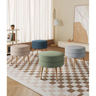 Manhattan Comfort - Bailey pouf moderne mi-siècle 18,11" - bleu, gris, avoine, vert sauge avec pieds dorés - lot de 4-Cadre en bois massif pour plus de durabilité et de fonctionnalité