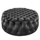 Modway - Amour Gros rond à boutons touffés Performance Velvet Ottoman - Noir-Ottoman à accents à boutons touffés