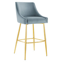 Modway - Discern Performance Velvet Tabouret de bar - Bleu clair-Tabouret de bar Glam Deco