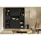 South Shore - Liora - Bibliothèque 4 portes et rangement ouvert modulaire- Chêne noir-Rangement ouvert et fermé : Profitez de 4 portes pour un rangement discret, combinées avec des espaces ouverts pour exposer vos objets décoratifs ou vos livres préférés.