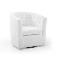 Modway - Prospect Touffe Performance Velvet Fauteuil pivotant - Blanc-Fauteuil moderne à dossier de baril