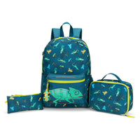 Trailblazer - Ensemble Sac à dos 3 pièces avec glacière isotherme et trousse à crayons - Imprimé sarcelle-Ensemble de 3 pièces : Comprend un sac à dos de 25 litres, un sac-repas isotherme de 3 litres et une trousse à crayons assortie qui peut contenir jusqu'à 50 crayons.