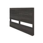Nexera - Tête de lit double effet de planches, Gris écorce-S'agence parfaitement aux divers lits doubles de Nexera ainsi qu'aux panneaux extension Nexera (vendus séparément)